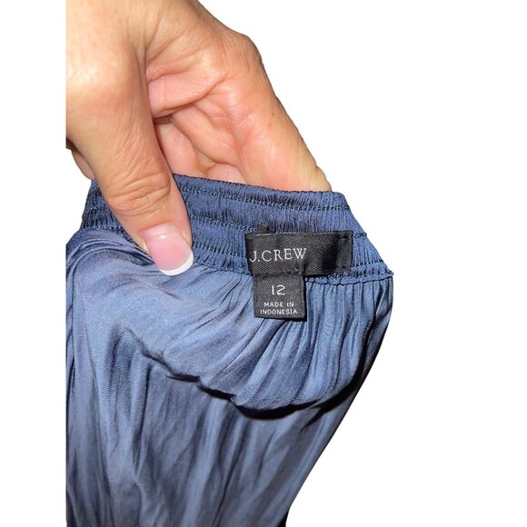 J.Crew Womens Skirt Gray Size 12 Featherweight Crinkle Satin Maxi Side Slit - Picture 4 of 11